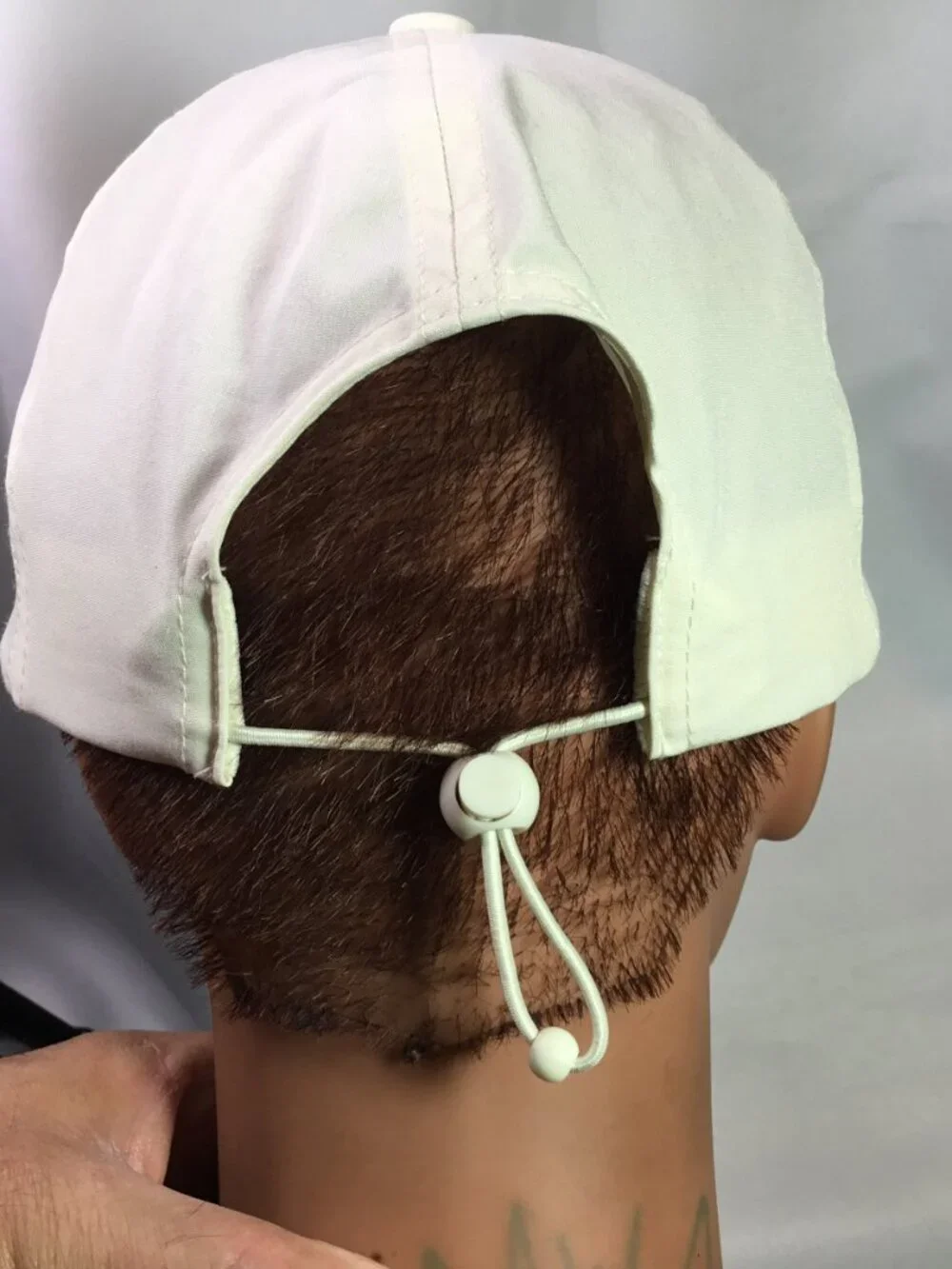 Layer 8 Hat Cap Strap Back Mens One Size White Perforated Running Athletic